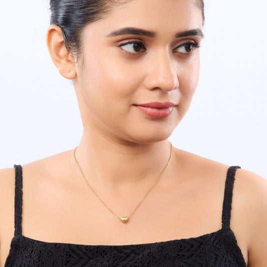 Crystal Heart Glow Necklace – sparkling crystal heart pendant on a gold plated chain for women-4