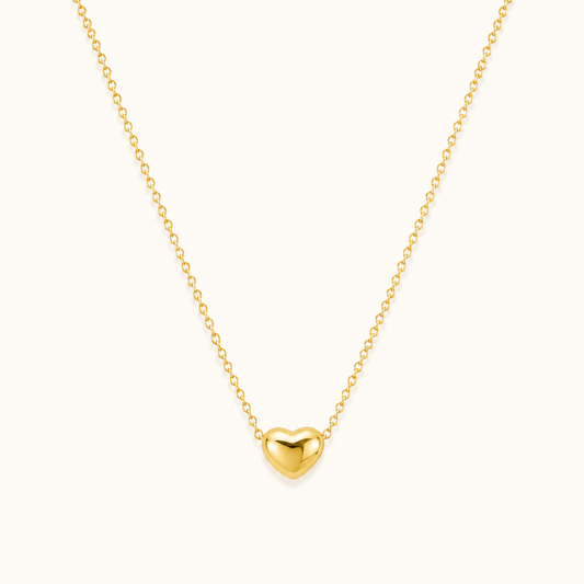 Crystal Heart Glow Necklace – sparkling crystal heart pendant on a gold plated chain for women