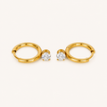 Crystal Solitaire Hoop Earrings