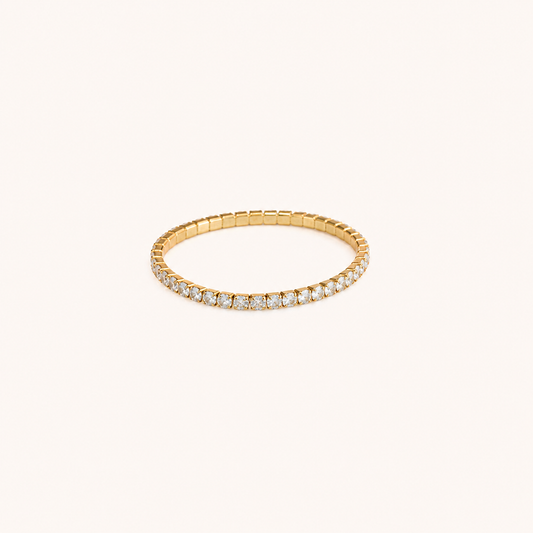 Crystal Tennis Gold Bracelet – single-row crystal tennis bracelet in 18K gold plated finish for women