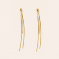 Curved Bar Chain Drop Earrings