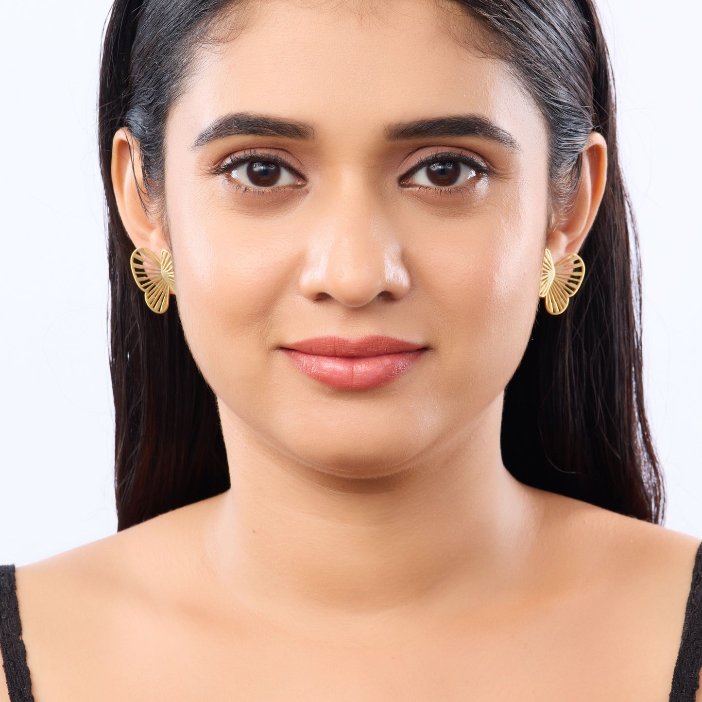 Cutwork Fan Drop Earrings – intricate fan-shaped cutwork drop earrings in 18K gold plated finish-6