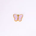 Delicate Pink Butterfly Gold Pendant Necklace