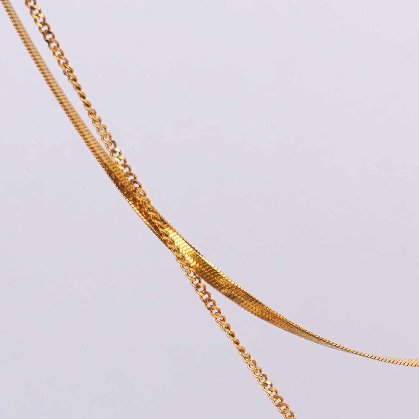 Double Heart Layered Diamond Necklace – layered double heart crystal pendant necklace in 18K gold plated finish-3