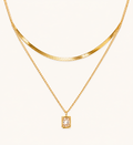 Double Heart Layered Diamond Necklace
