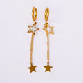 Double Star Chain Drop Earrings