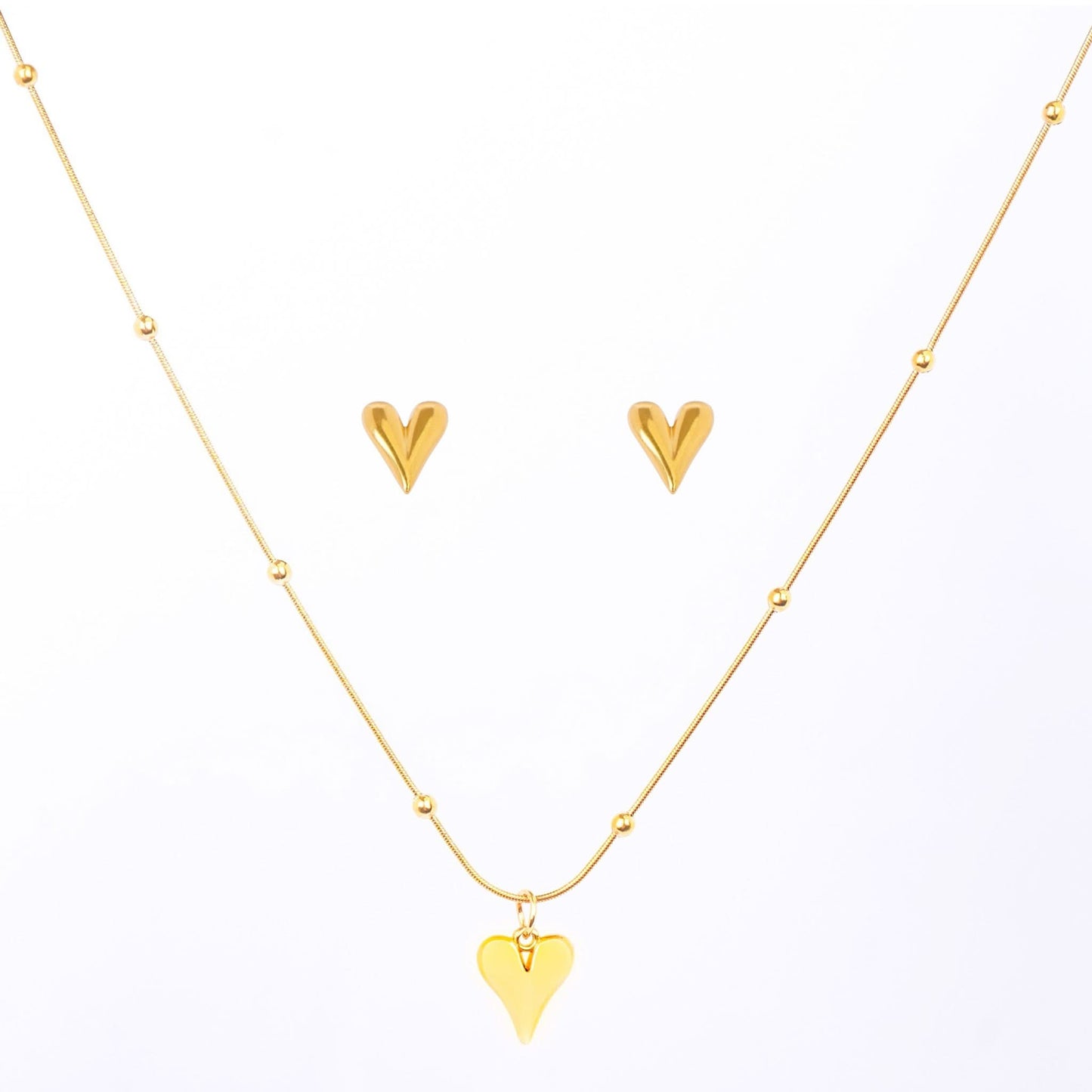 Dreamer's Sky Celestial Jewellery Set – cloud motif necklace and drop earrings with moon star crystal charms in gold plated finish