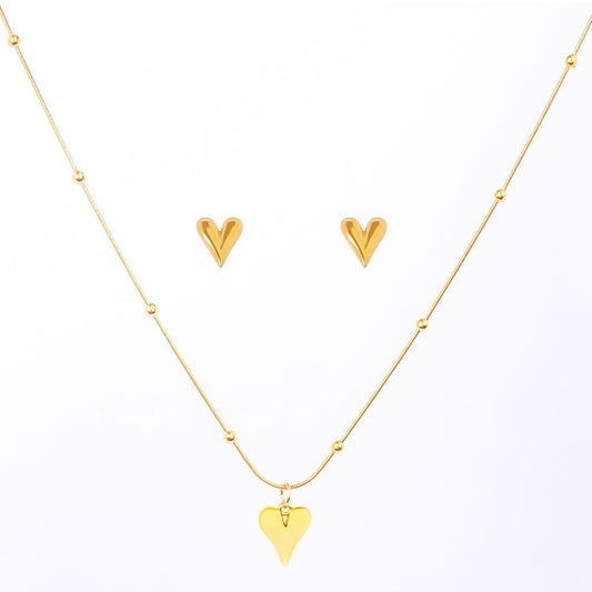 Dreamer's Sky Celestial Jewellery Set – cloud motif necklace and drop earrings with moon star crystal charms in gold plated finish