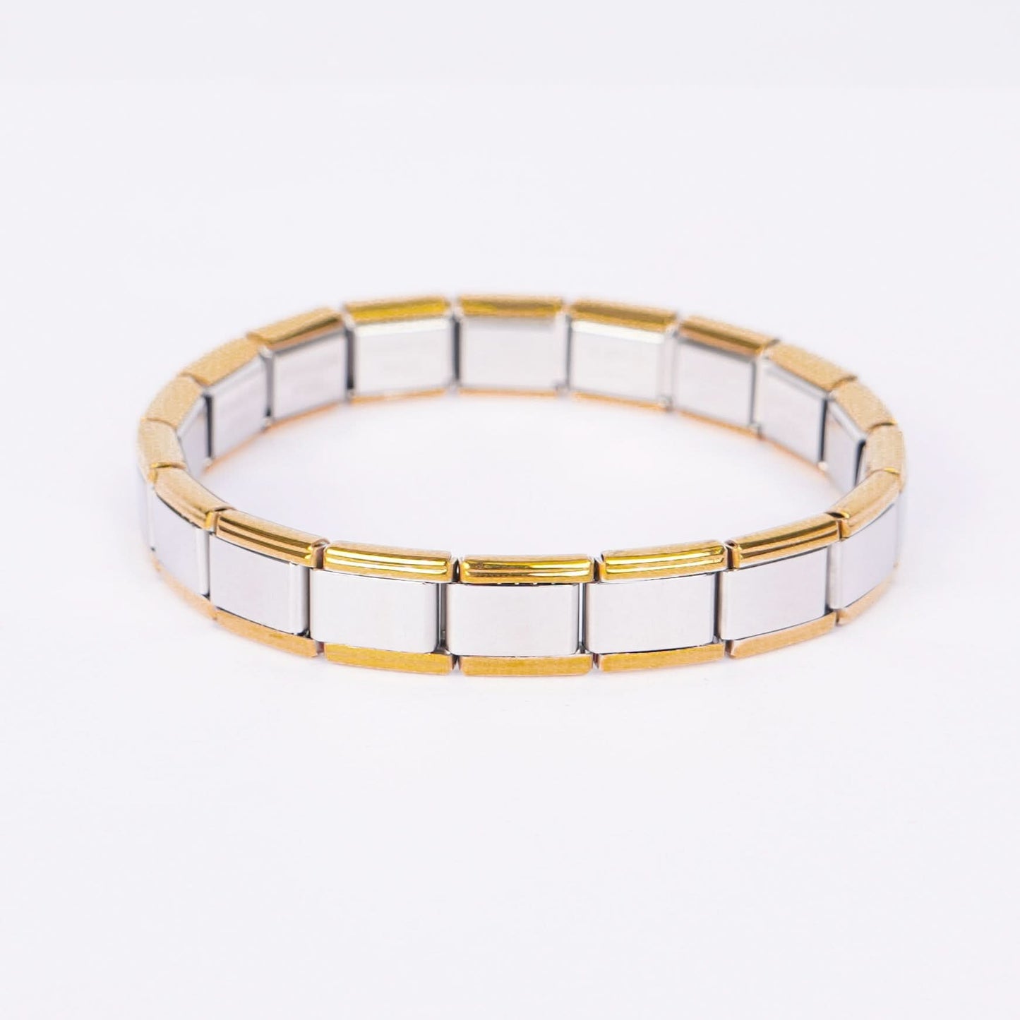 Dual-Tone Prestige Link Bracelet – gold and silver-tone contrast link chain bracelet for women-2