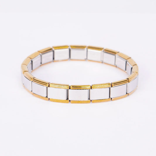 Dual-Tone Prestige Link Bracelet – gold and silver-tone contrast link chain bracelet for women-2