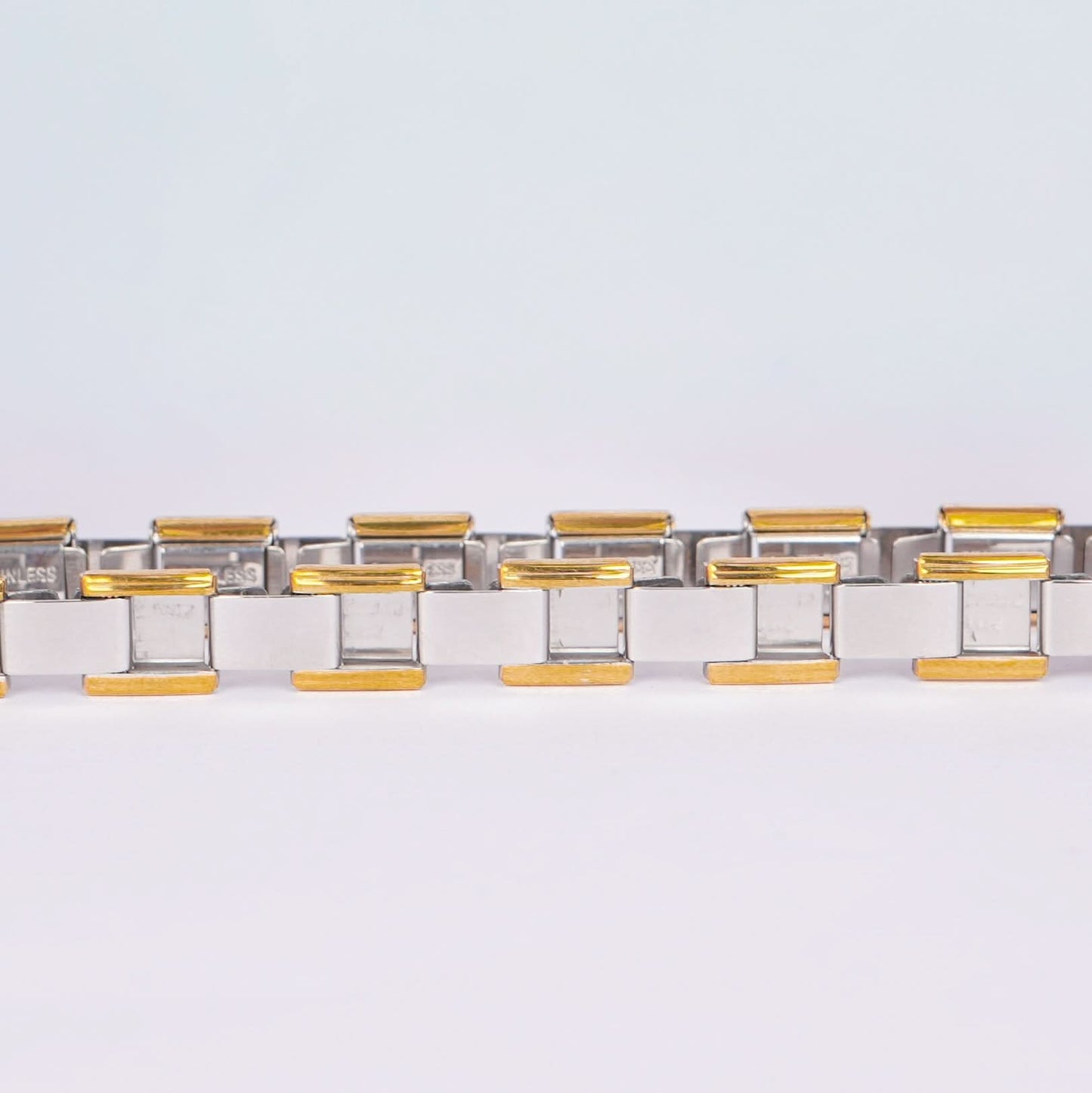 Dual-Tone Prestige Link Bracelet – gold and silver-tone contrast link chain bracelet for women-3