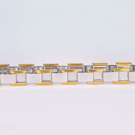 Dual-Tone Prestige Link Bracelet – gold and silver-tone contrast link chain bracelet for women-3