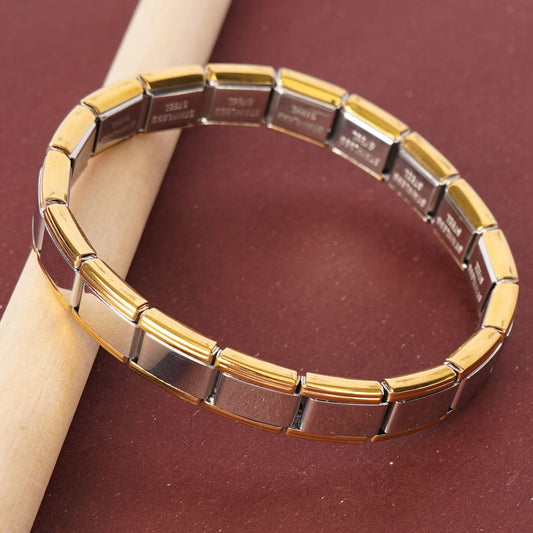 Dual-Tone Prestige Link Bracelet – gold and silver-tone contrast link chain bracelet for women-4