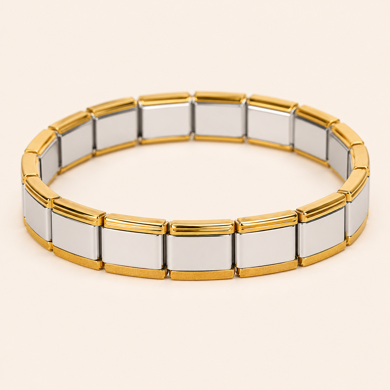 Dual-Tone Prestige Link Bracelet – gold and silver-tone contrast link chain bracelet for women