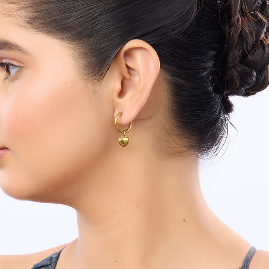Edge Double-Ring Silhouette Stud Earrings – minimalist layered double-ring gold plated stud earrings for women-2