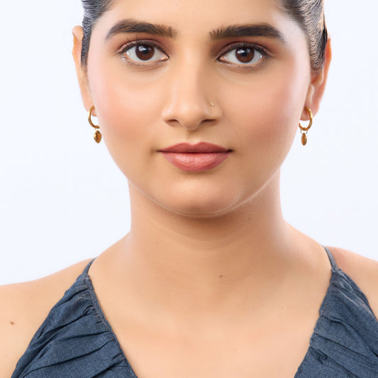 Edge Double-Ring Silhouette Stud Earrings – minimalist layered double-ring gold plated stud earrings for women-4