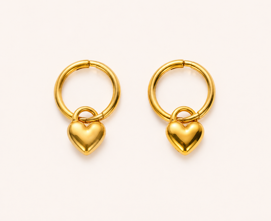 Edge Double-Ring Silhouette Stud Earrings – minimalist layered double-ring gold plated stud earrings for women