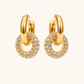 Edge Pavé Crystal Arc Hoop Earrings
