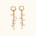 Edge Vine Baroque Pearl Chain Drop Earrings