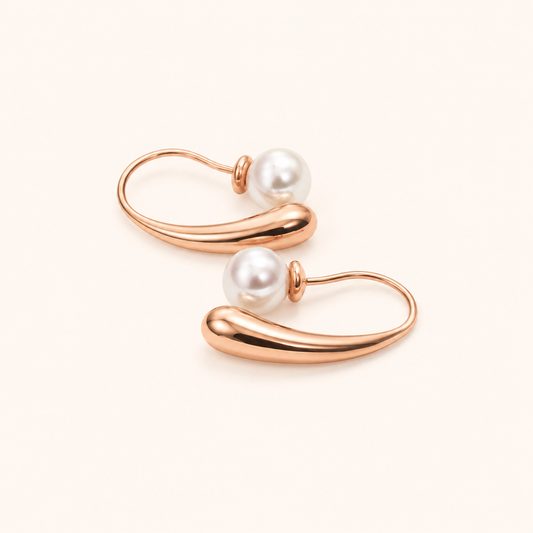 Edge Waterdrop Crystal Stud Earrings – minimalist waterdrop stud earrings in rose gold silver and gold tone finishes