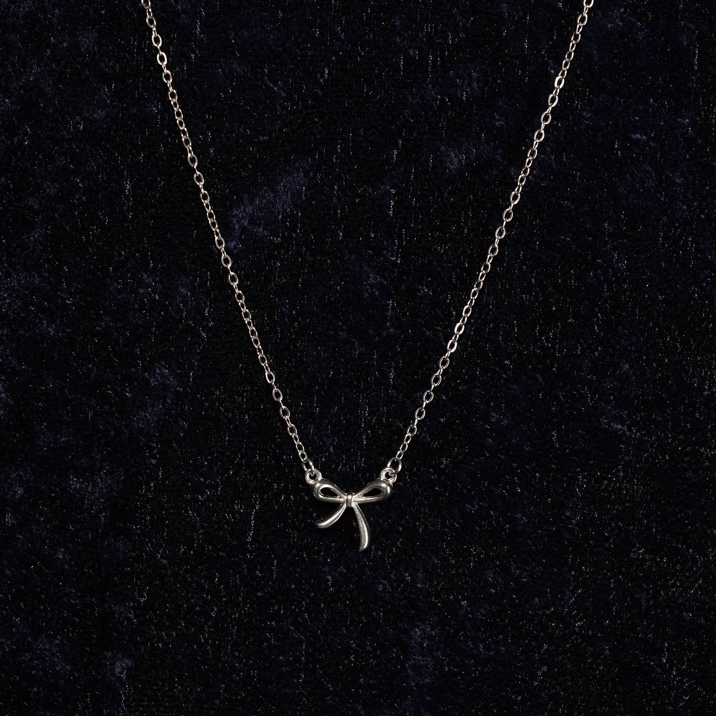 Elara Bow Knot Chain Necklace – slim gold link chain with bow knot accent, adjustable, 18K gold plated-5
