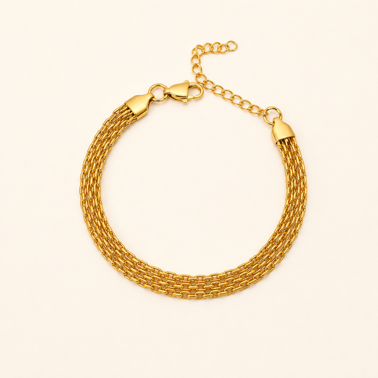 Elegant Braided Gold Chain Bracelet – braided rope-style chain bracelet in 18K gold plated finish for women