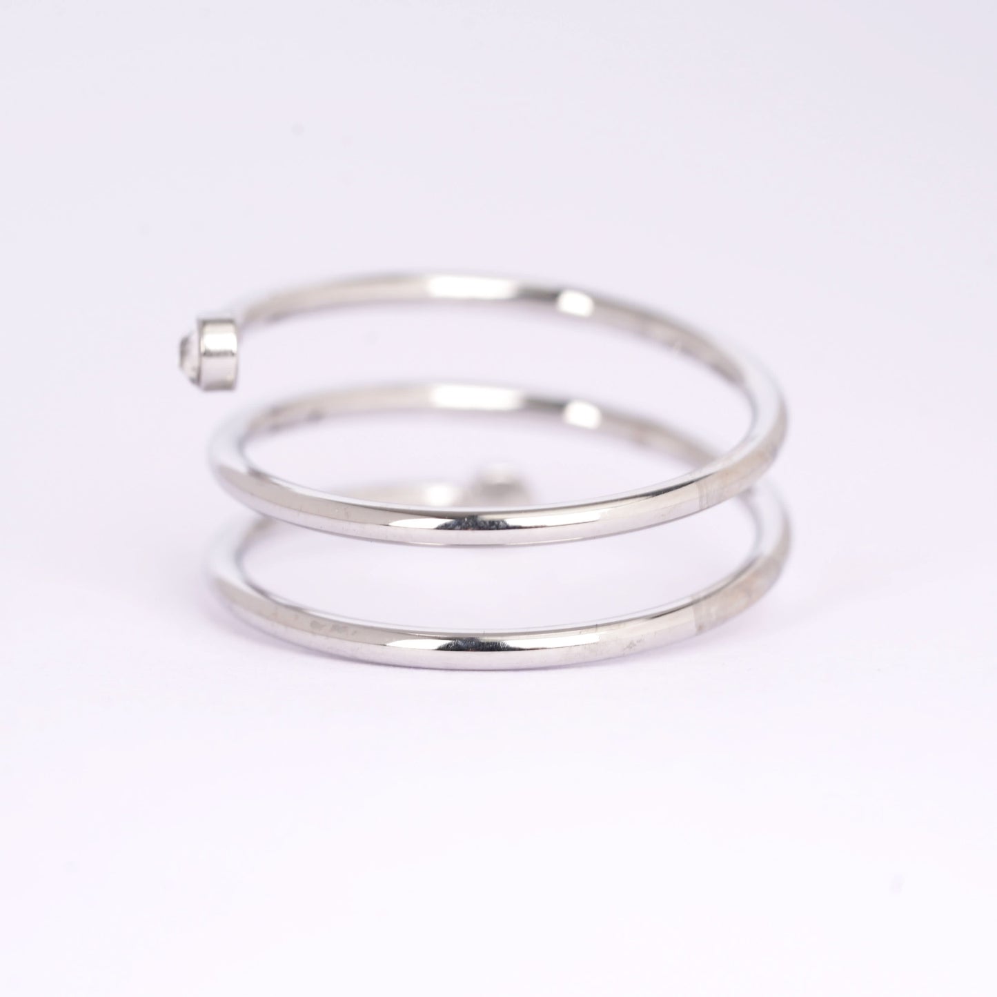 Elegant Double Coil Silver Ring – double coil band ring in silver-tone plated finish for women-3