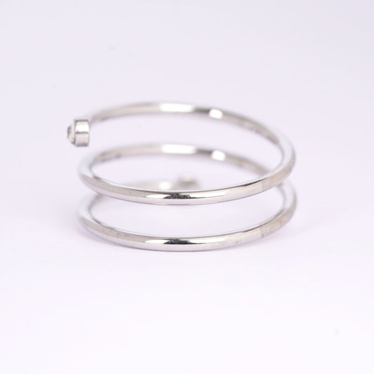 Elegant Double Coil Silver Ring – double coil band ring in silver-tone plated finish for women-3