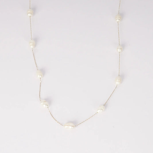 Elegant Freshwater Pearl Chain Necklace – freshwater pearl on a delicate gold chain necklace for women-3