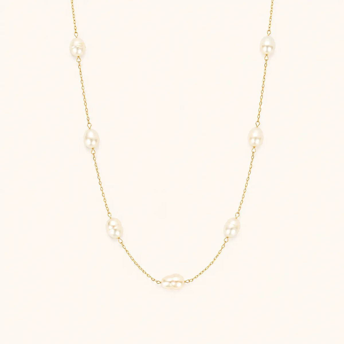 Elegant Freshwater Pearl Chain Necklace – freshwater pearl on a delicate gold chain necklace for women