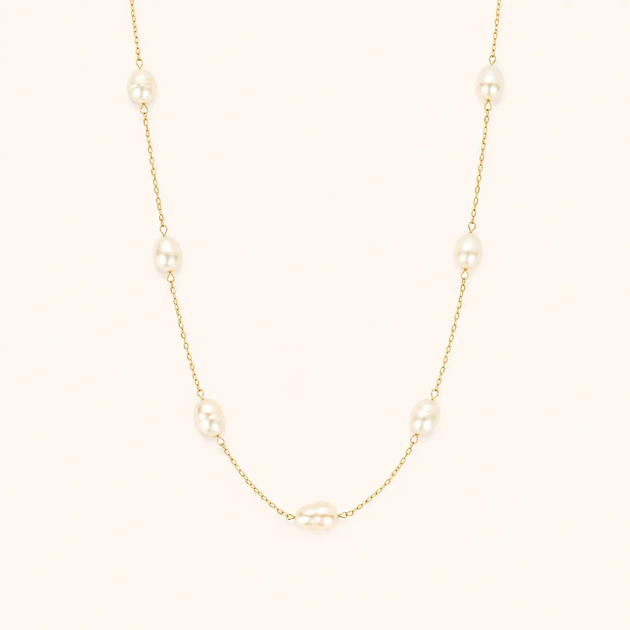 Elegant Freshwater Pearl Chain Necklace – freshwater pearl on a delicate gold chain necklace for women