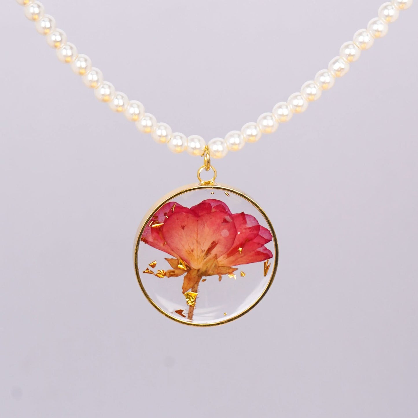 Eternal Flower Pearl Pendant Necklace – freshwater pearl in gold floral pendant necklace for women-3
