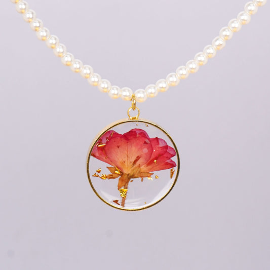Eternal Flower Pearl Pendant Necklace – freshwater pearl in gold floral pendant necklace for women-3