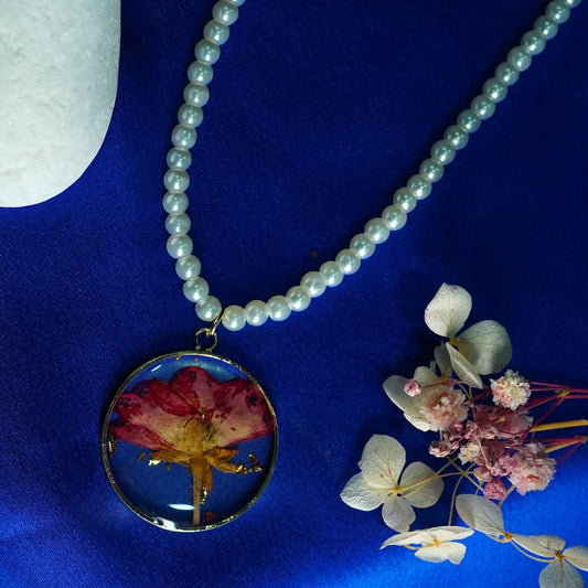 Eternal Flower Pearl Pendant Necklace – freshwater pearl in gold floral pendant necklace for women-6