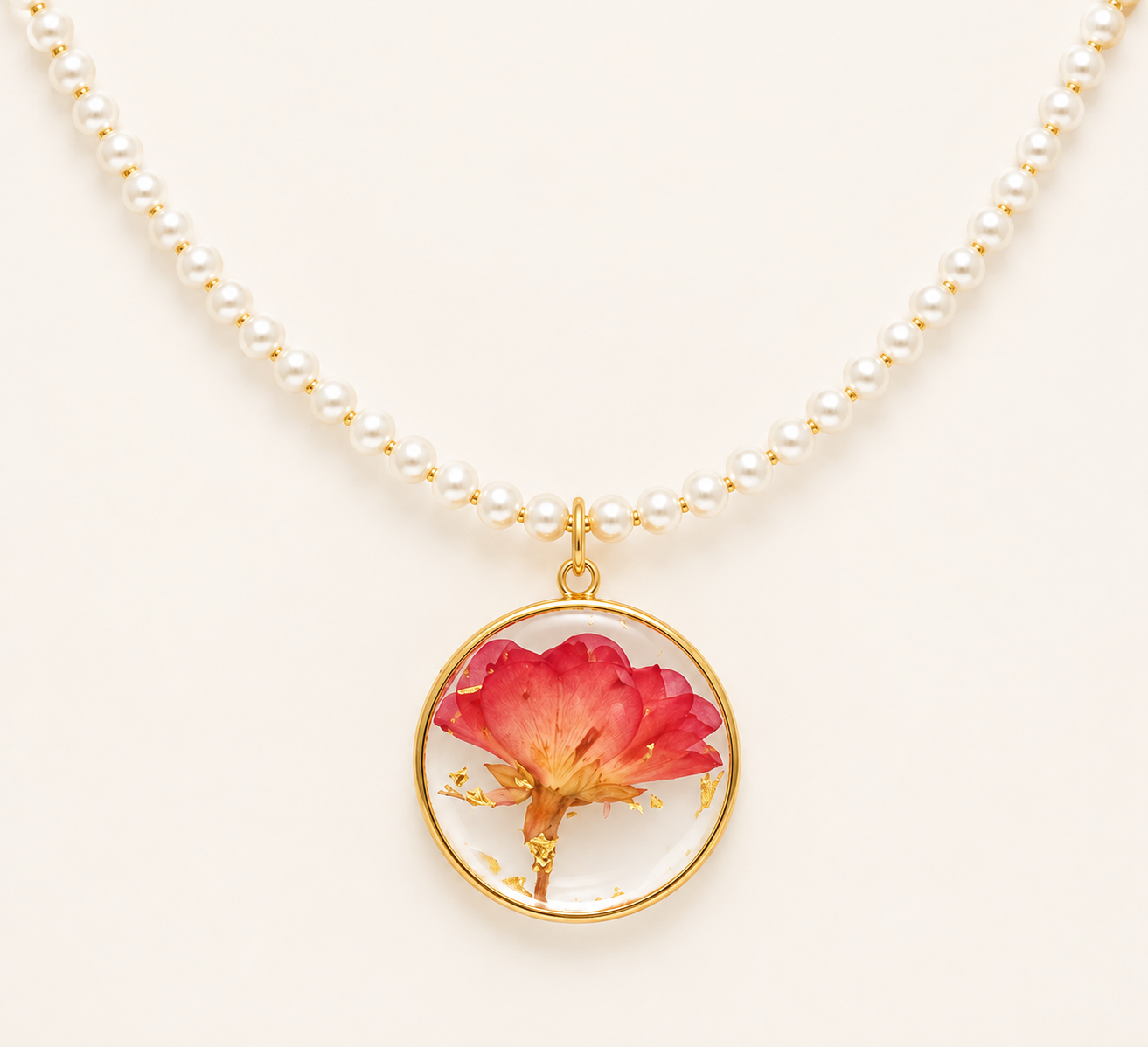 Eternal Flower Pearl Pendant Necklace – freshwater pearl in gold floral pendant necklace for women