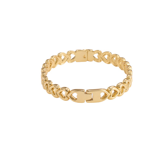 Eternal Heart Bangle – repeating heart motif gold plated bangle for women-6