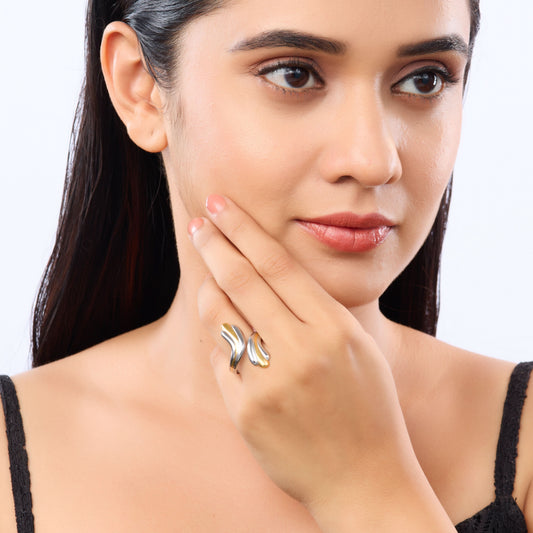 Ethereal Plume Wrap Ring – feather plume wrap-around adjustable gold plated ring for women-4