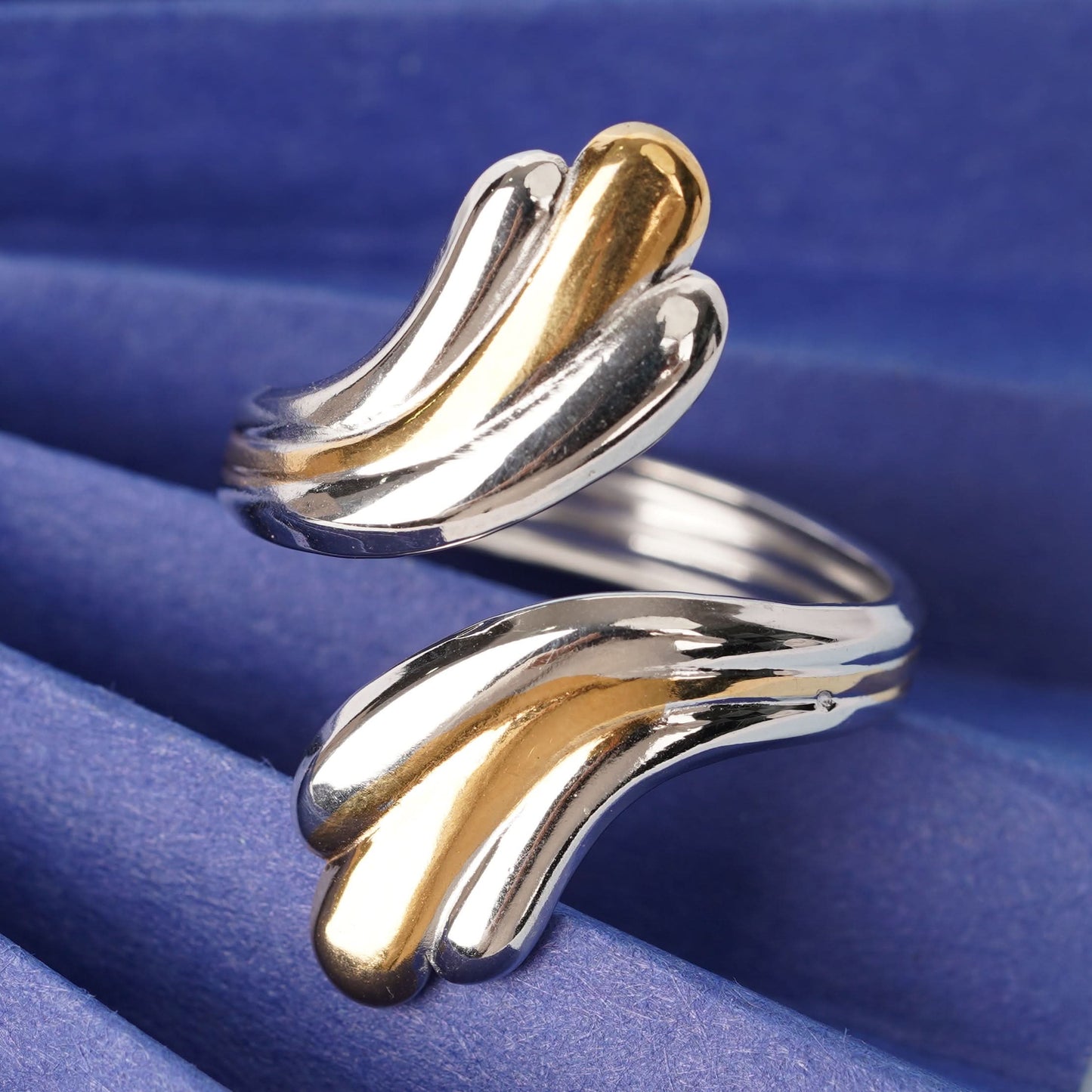 Ethereal Plume Wrap Ring – feather plume wrap-around adjustable gold plated ring for women-5