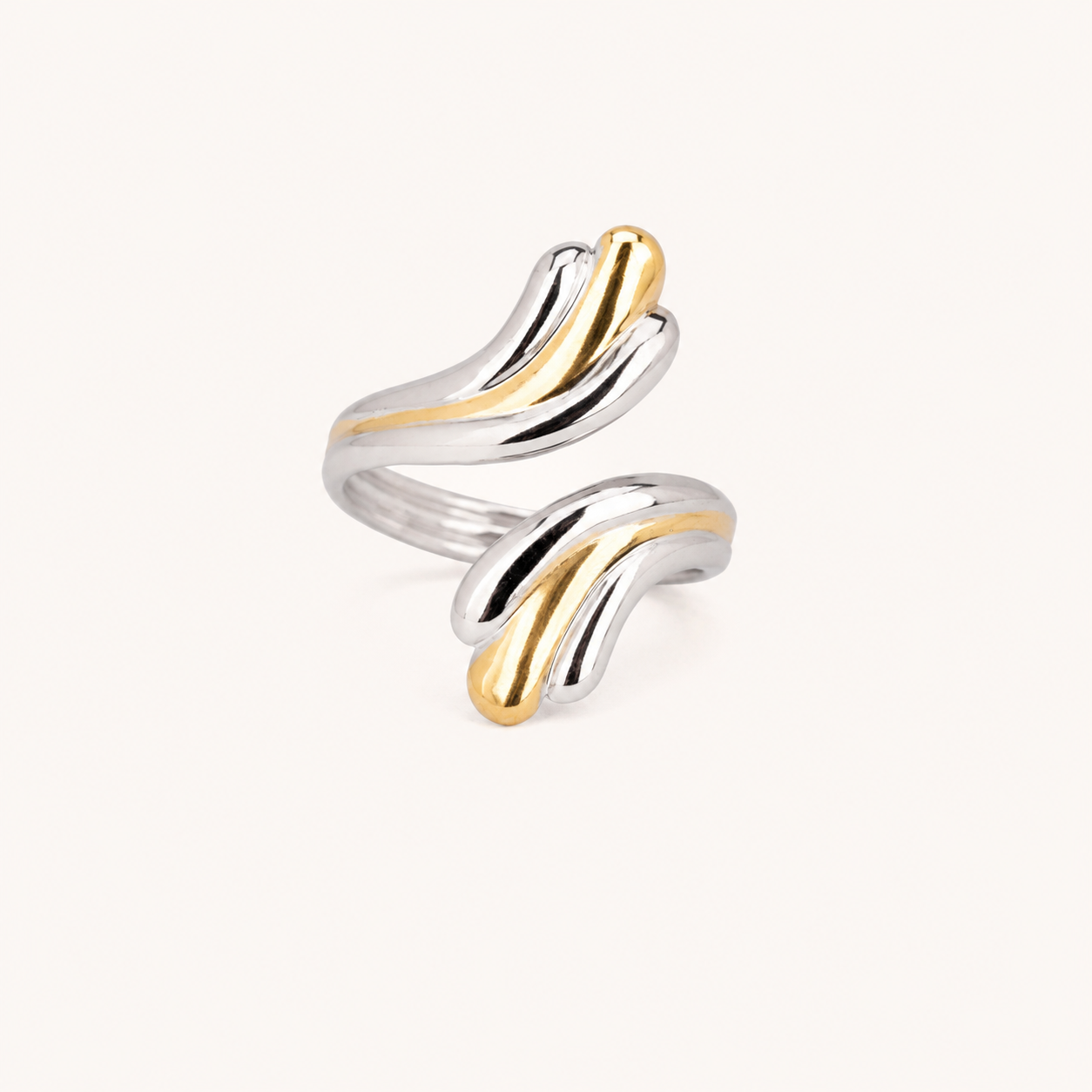 Ethereal Plume Wrap Ring – feather plume wrap-around adjustable gold plated ring for women
