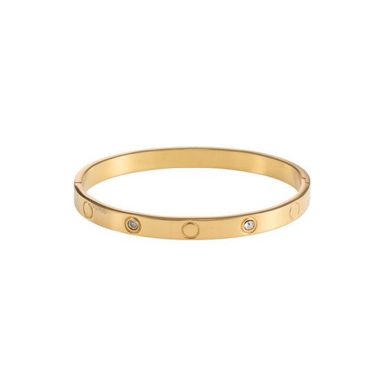 European Diamond Layered Bracelet – multi-layer diamond-cut crystal European style bracelet in 18K gold plated finish-3