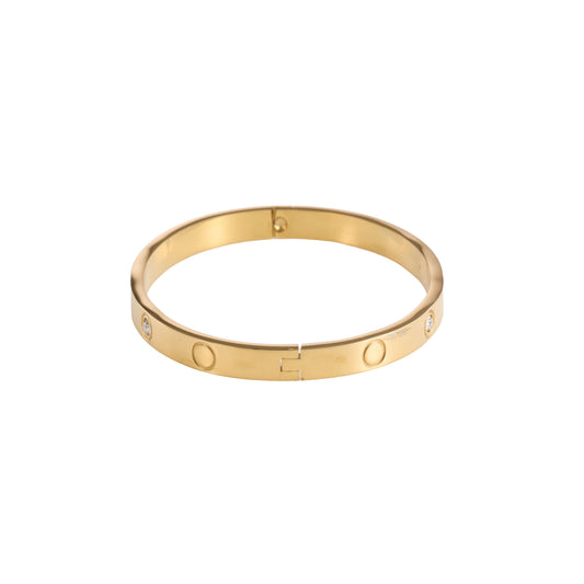European Diamond Layered Bracelet – multi-layer diamond-cut crystal European style bracelet in 18K gold plated finish-4