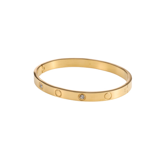 European Diamond Layered Bracelet – multi-layer diamond-cut crystal European style bracelet in 18K gold plated finish-5