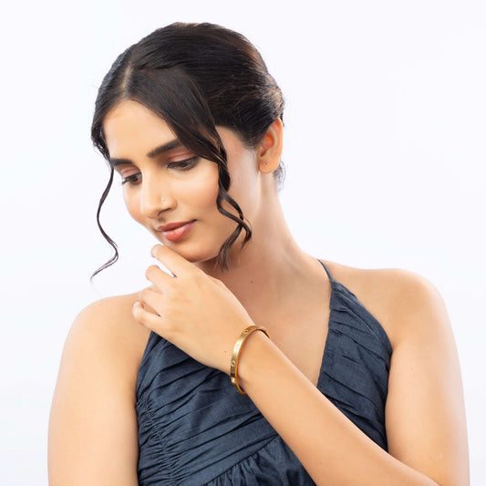 European Diamond Layered Bracelet – multi-layer diamond-cut crystal European style bracelet in 18K gold plated finish-6