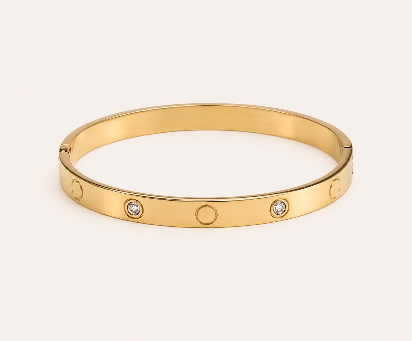 European Diamond Layered Bracelet – multi-layer diamond-cut crystal European style bracelet in 18K gold plated finish