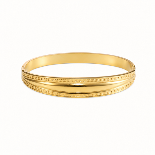 Everyday Icon Groove Cuff Bracelet – minimalist groove-design unisex gold plated cuff bracelet, adjustable-2