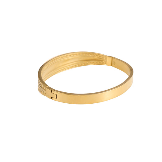 Everyday Icon Groove Cuff Bracelet – minimalist groove-design unisex gold plated cuff bracelet, adjustable-5