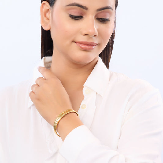 Everyday Icon Groove Cuff Bracelet – minimalist groove-design unisex gold plated cuff bracelet, adjustable-6