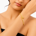 Stellar Heart Open Gold Bangle