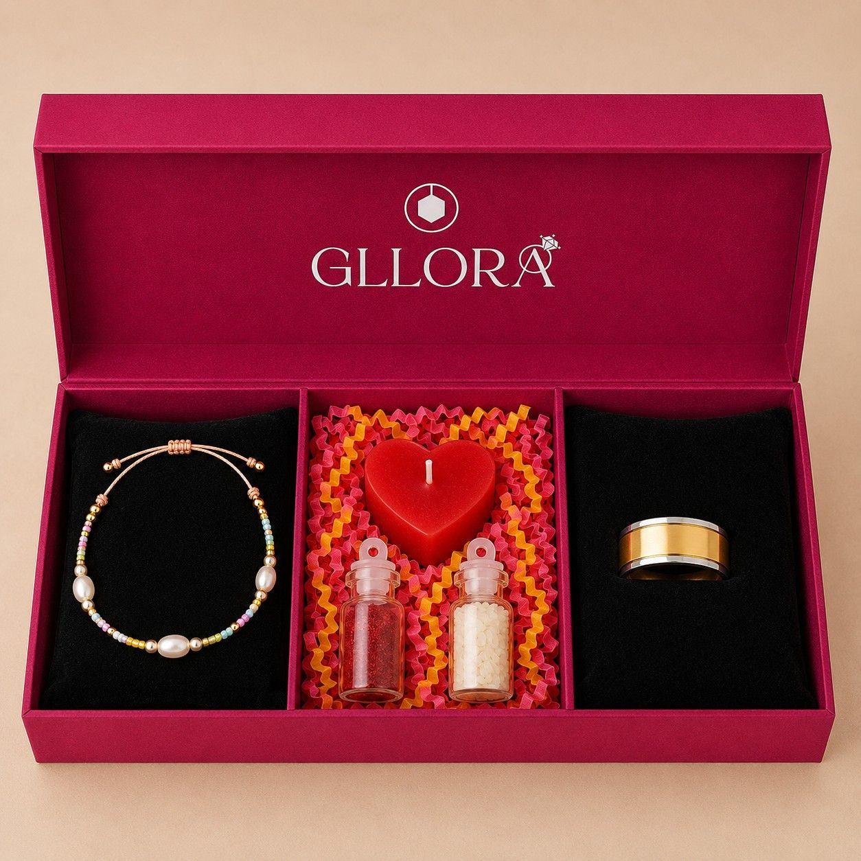 Pearl Rakhi With Solid Gold Ring