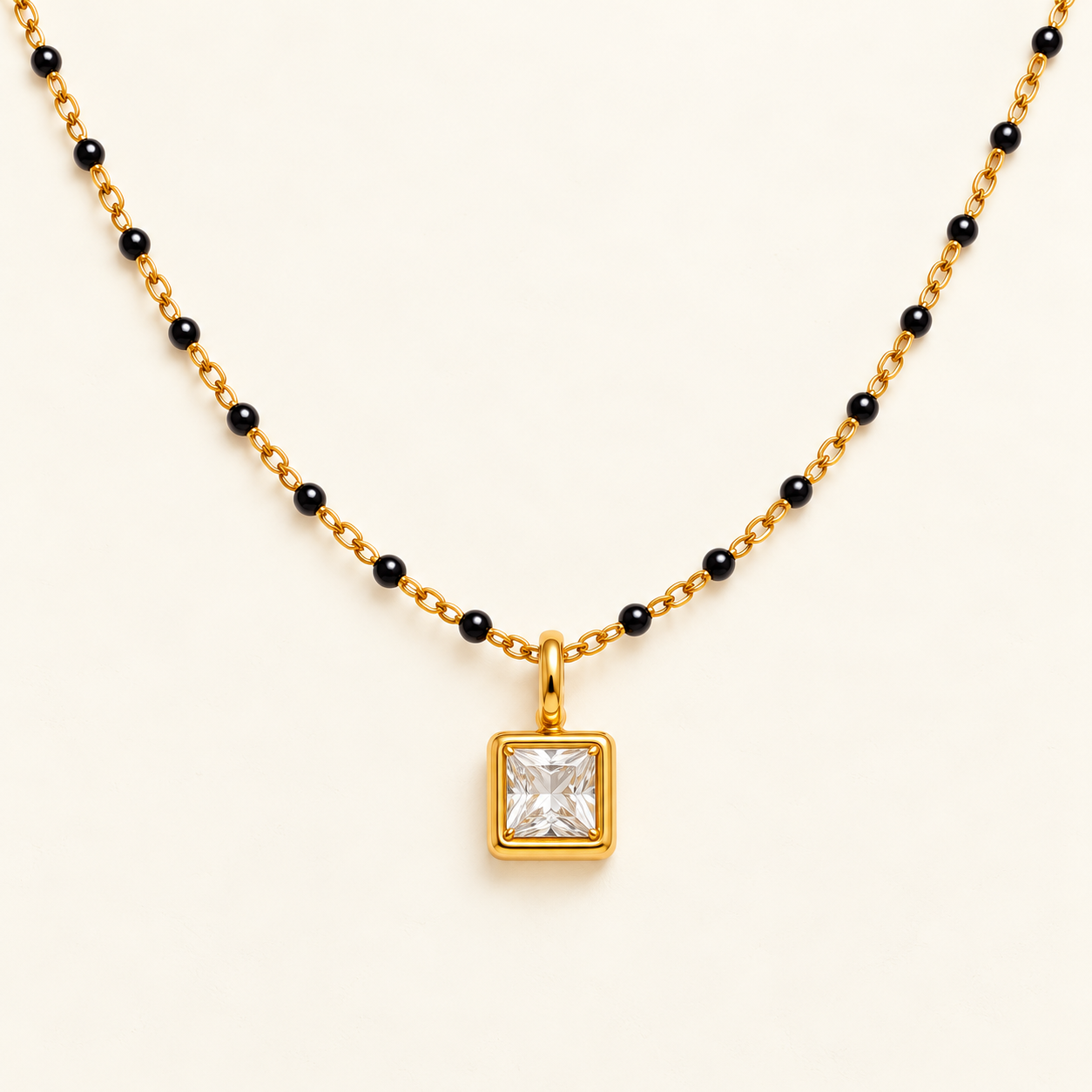 Crystal Solitaire Mangalsutra